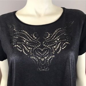 Rock & Republic Faux Leather Tee